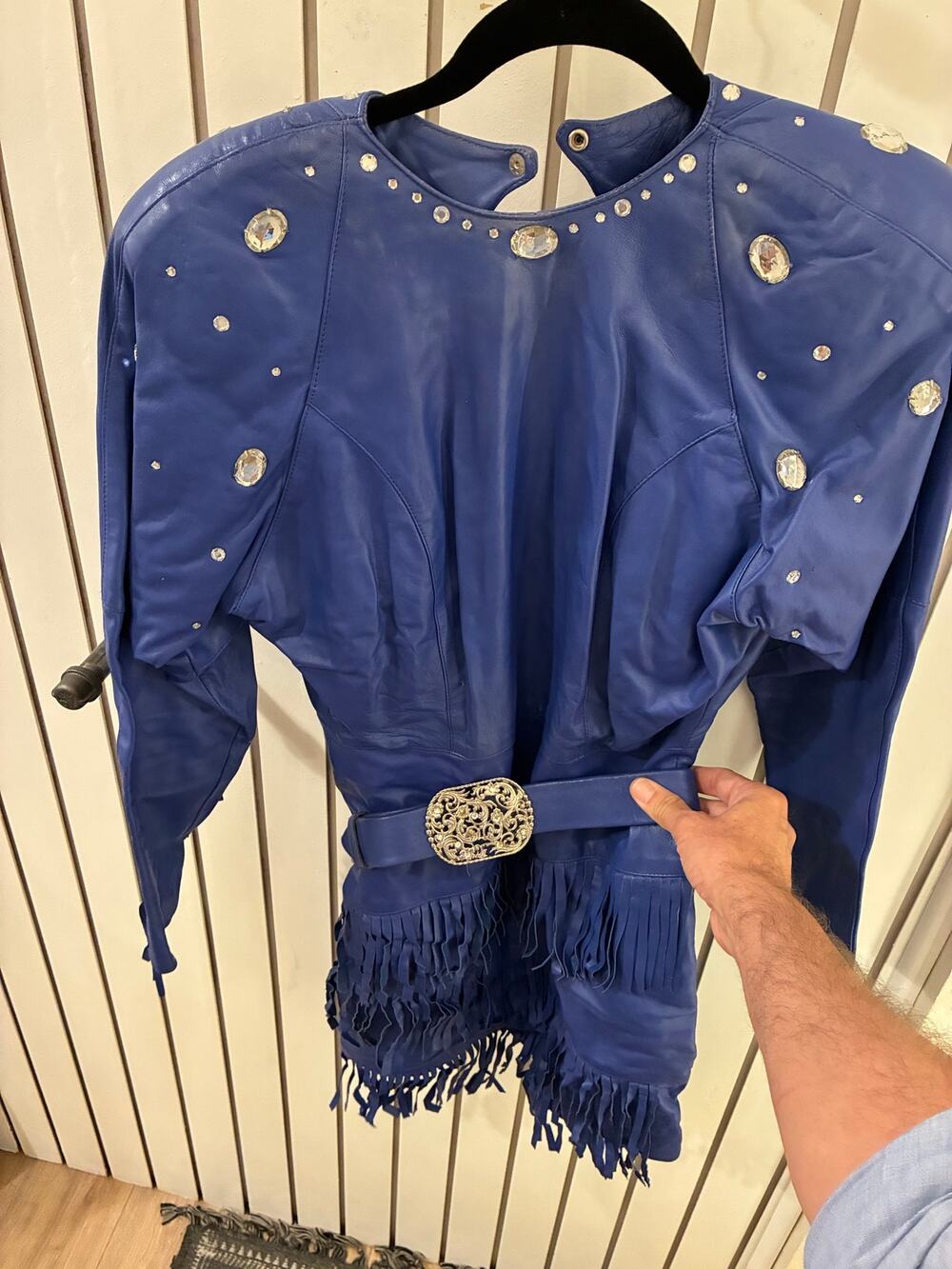 Vintage Cache Leather Fringe Dress w/Belt